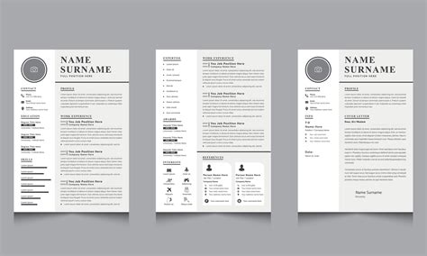 Personal Resume Design Template Layout And Cover Letter 34330006 Vector