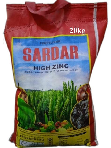 Bio Tech Grade 20Kg Sardar High Zinc Fertilizer Powder For Agriculture