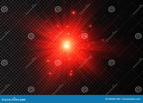 Resplandor Luminoso Estrella De Sol Rojo Rayos Sol Ilustración Del