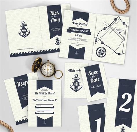 Preppy Sea Side Theme Wedding Invite And Stationery Via Etsy Nautical