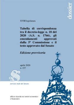 Tabella Di Corrispondenza Tra Il Decreto Legge N Del A S N