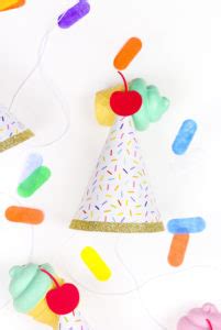 Diy Ice Cream Party Hats Brite And Bubbly