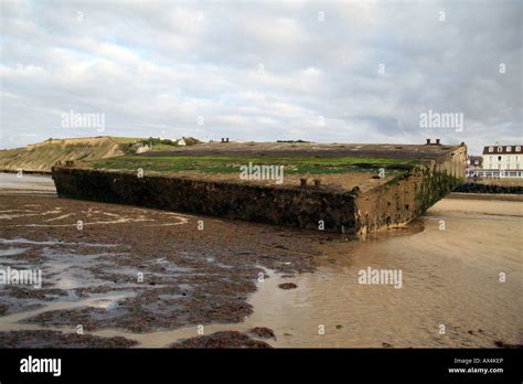 A Spud Pier From The Mulberry Harbour On Gold Beach At Arromanches