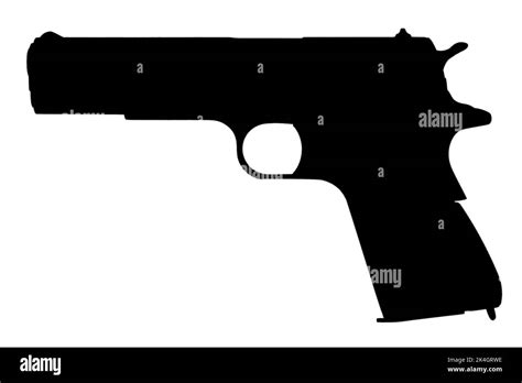 Colt Government M1911 Black Silhouette Stock Photo Alamy