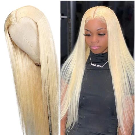 Human Hair Wigs Blonde Lace Front Wig For Women 613 30 Inch Etsy