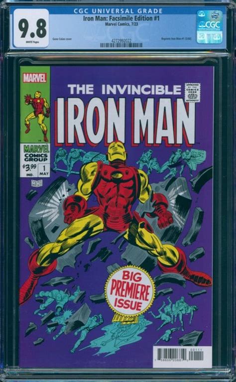 The Invincible Iron Man 1 Facsimile Edition Cgc 98 Reprints Og 1968