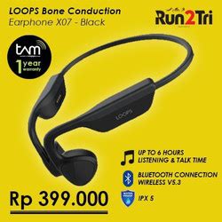 Jual LOOPS Bone Conduction Earphone X07 Black Kab Tangerang