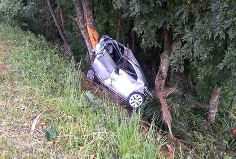 Homem morre após carro sair de pista e colidir em árvores na Rota do