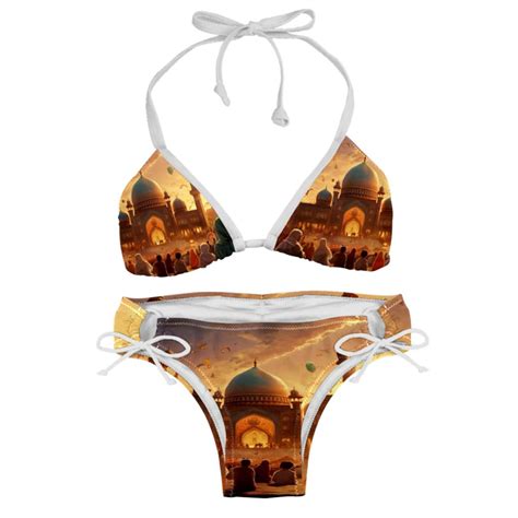 Eid Al Fitr Detachable Sponge Adjustable Strap Bikini Set Two Pack Swim