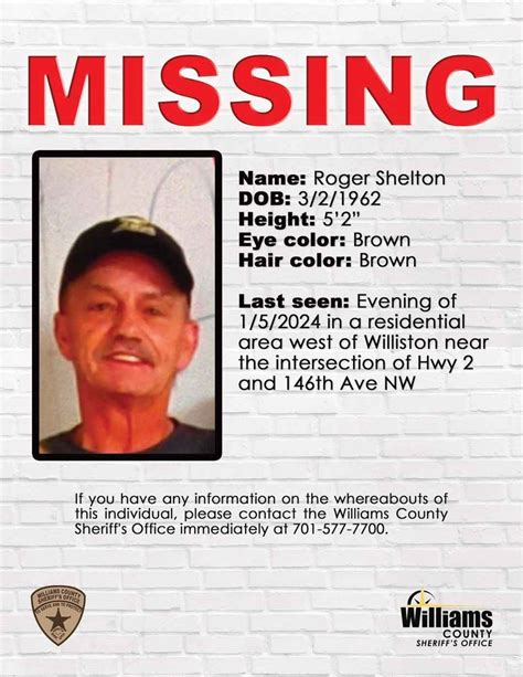 Williams County Sheriffs Office Looking For Missing Man The Roundup