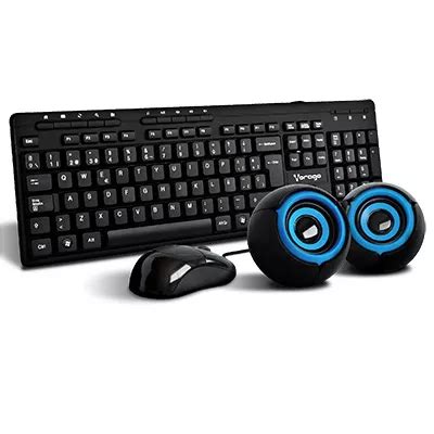 Teclado Y Mouse Y Bocina Vorago Kms Multimedia Usb Negro