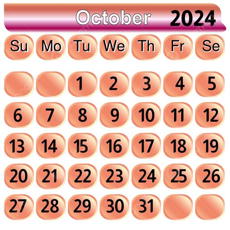 October 2024 Calendar Simple Pink 2024 October Calendar Nbkomputer