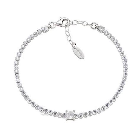 Bracciale Donna AMEN Tennis Bt21qubbz16 Argento 925 Zirconi Argento