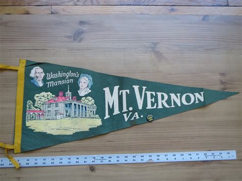 Vintage Pennant Flag 60s Mt Vernon Va Washington Mansion 60s Etsy