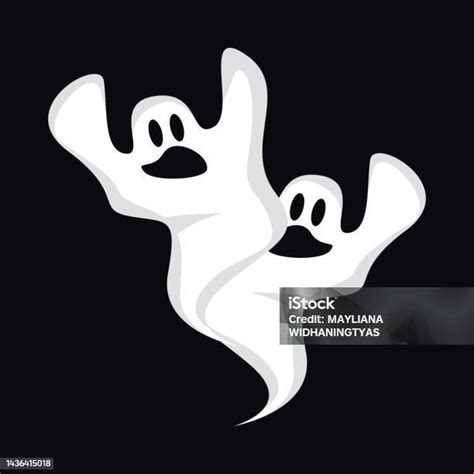 Logo Hantu Ilustrasi Vektor Halloween Hantu Template Pesta Halloween