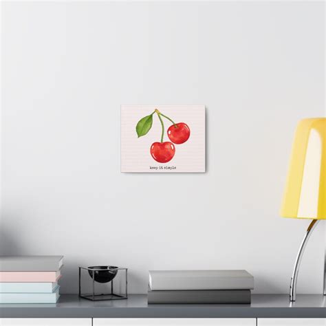 Cherry Wall Art Cherry Room Decor Cherry Canvas Simple Wall Art