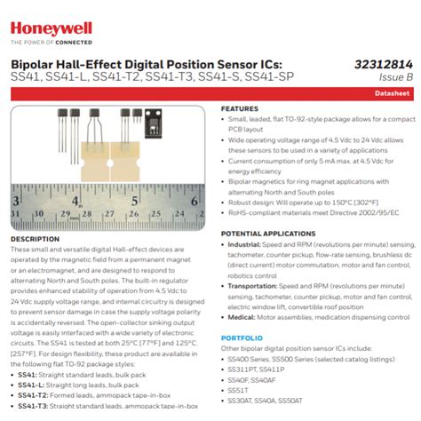 Honeywell Microswitch Ss Hall Effect Sensor