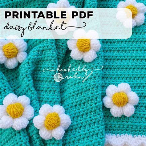 Crochet Daisy Blanket Pdf Pattern — Hooked By Robin