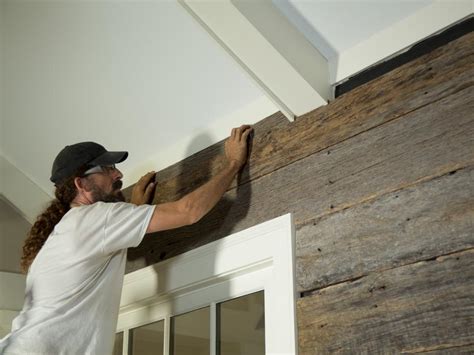 Reclaimed Barn Siding Wall Application: Do It Yourself or Don't? | HGTV