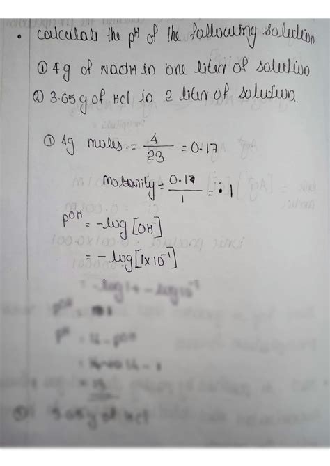 Solution Calculation Of Ph Of Solution Studypool