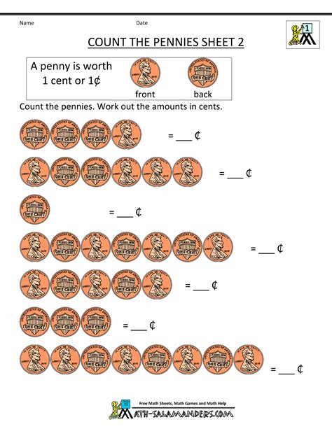 Pennies And Nickels Worksheet