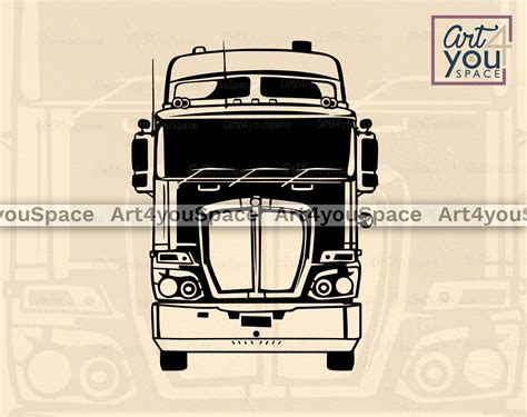 Kenworth Truck Svg Files Cricut Front Tractor Trailer Etsy Australia