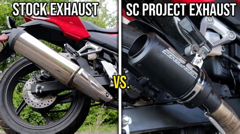 Honda Cbr300r Stock Exhaust Vs Sc Project Slip On Exhaust Install And Direct Comparison Youtube