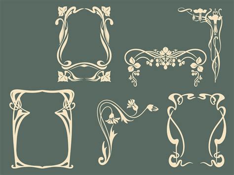 40 PNG SVG Art Nouveau Frame And Corner Graphic Assets Etsy