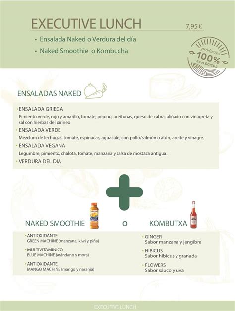 Carta Del Restaurante Naked Concept Madrid