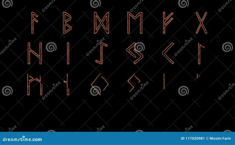 Viking Rune Alphabet Lighting Up in Alpha Channel Stock Video - Video ...