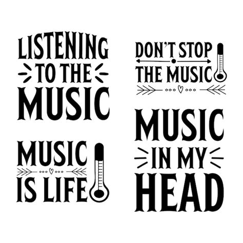 Premium Vector Music Typography Quotes Bundle For Tshirt Or Poster