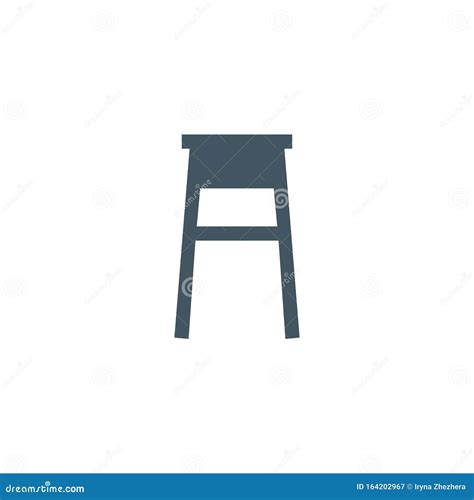 Stool Vector In Flat Style Design Classic Furniture For Kitchen Or