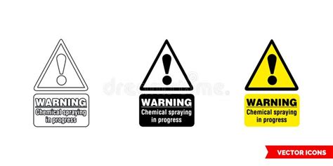 Warning Chemical Spraying In Progress Hazard Sign Icon Of 3 Types Color