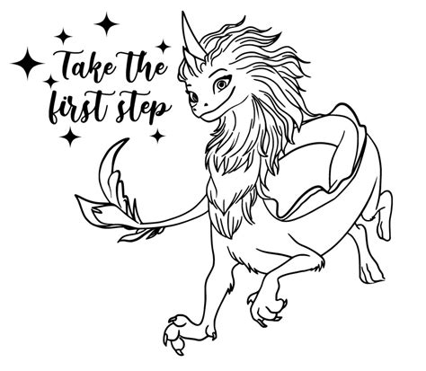 Sisu Coloring Page Raya And The Dragon Coloring Page Etsy