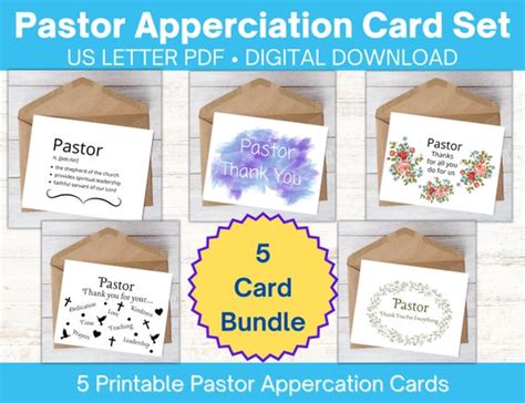 Printable Pastor Appreciation Card Pastor Thank You Card