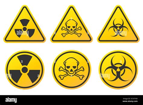 Radioactive, toxic, biohazard icon sign. Warning danger poison logo ...