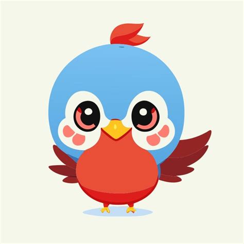 Premium Vector Blue Bird Vector Illustration Kawaii