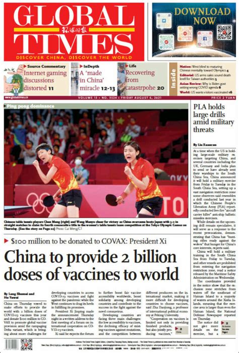 Newspaper The Global Times China Newspapers In China Todays Press