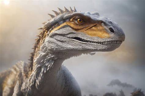 Premium Ai Image Velociraptor In White Fog Realistic Ai Generative