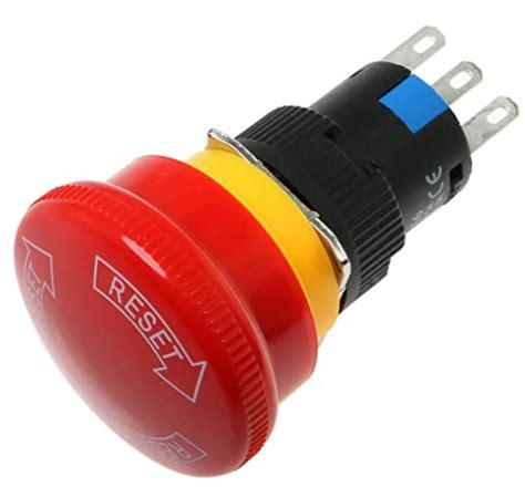 La16 11zs Emergency Stop Switch 3 Pin Plastic Mushroom Cap 250vac 5a