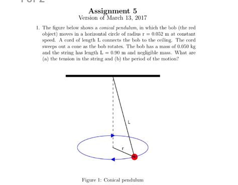 Solved The Figure Below Shows A Conical Pendulum In Which Chegg