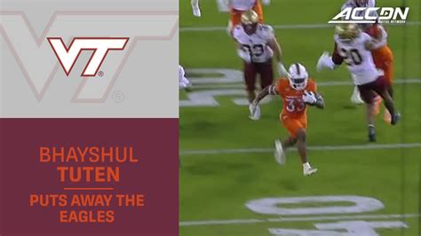 Virginia Tech Rb Bhayshul Tuten Buries Boston College Youtube