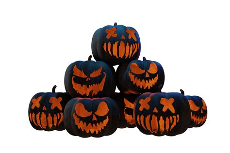 Dark Pumpkins Composition Halloween Design Element Png