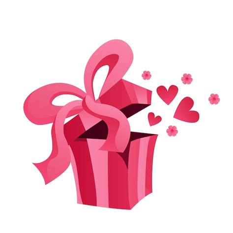 Premium Vector | Pink gift with hearts for Valentine s Day Isolated on ...