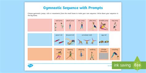 Gymnastic Sequence With Prompts Worksheet Teacher Made