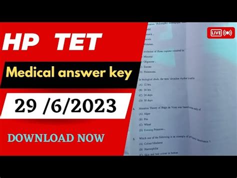 Hp Tet Medical Answer Key Hp Tet Medical Question Paper Solved