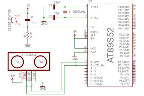 Hc-sr04 Ultrasonic Sensor Circuit Diagram