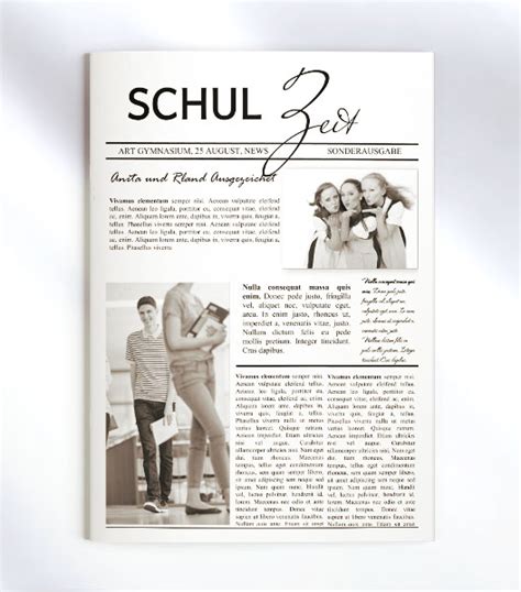 Schülerzeitung Vorlage und Layout