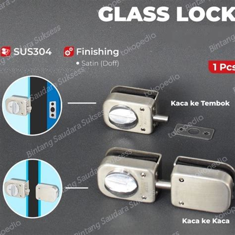 Jual Kunci Pintu Kaca Single And Double Glass Door Lock Set Kaca Ke