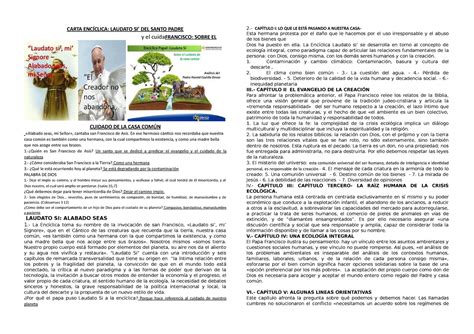 Ficha N Carta Enc Clica Laudato Si Santos Flores Maricielo Carta